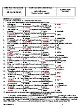 Đề chọn học sinh giỏi môn Tiếng Anh Lớp 11 - Năm học 2016-2017 - Trường THPT Minh Phú